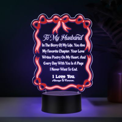 Couples Led Night Lamp Gift Item for Wedding, Anniversary, Birthday & Valentine's Day Romantic Gift for Couples  (to My Husband Gift)